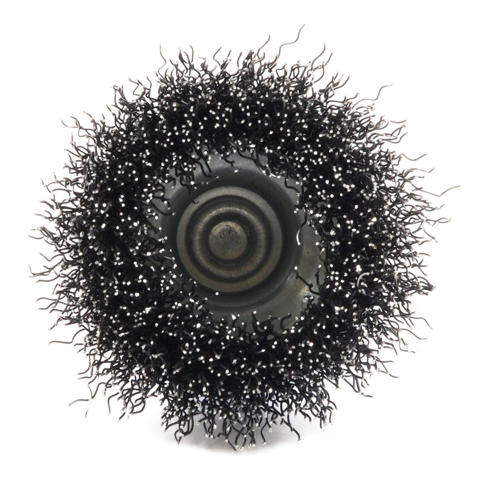 Forney 72729 Wire Cup Brush, Coarse Crimped with 1/4-Inch Hex Shank, 2-Inch-by-.012-Inch, Silver - Image 4
