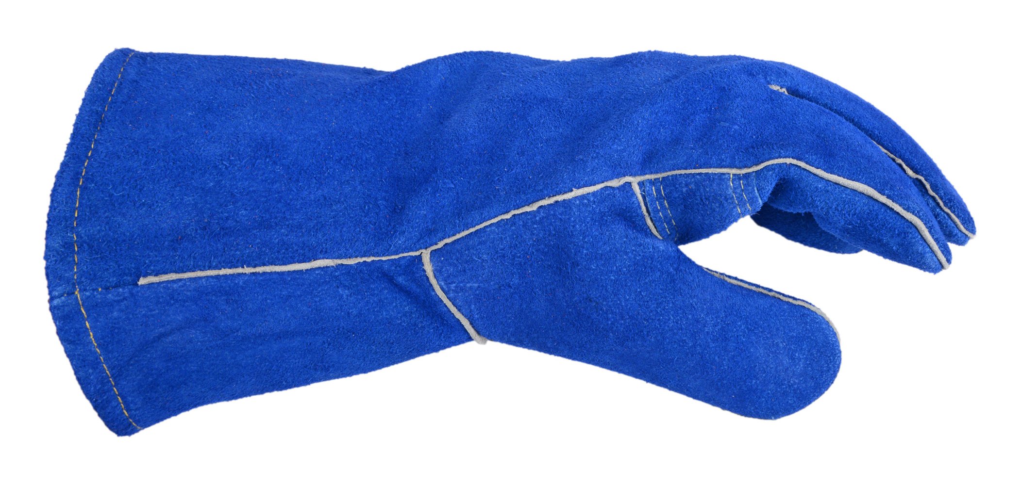 Forney INDUSTRIES 53422 Large, Blue, Men's, Heavy Duty Welding Gloves, Blue/Gold - Image 6